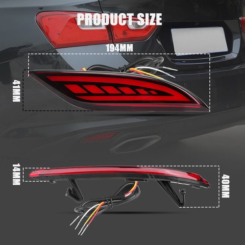 2x Rear Bumper LED Tail Brake Lights Fog Lamp For Chevrolet Malibu 2016-2022 - Picture 5 of 12