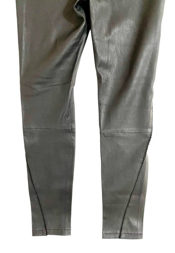 David Lerner Skinny Pants Stitched Real Lamb Leather Leggings SZ L New $1,400 - Picture 10 of 13