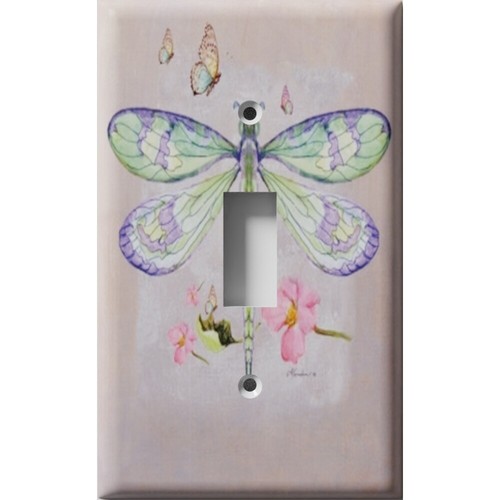 SnazzySwitch Coperchio piastra interruttore luce decorativo libellula verde - Foto 13 di 32