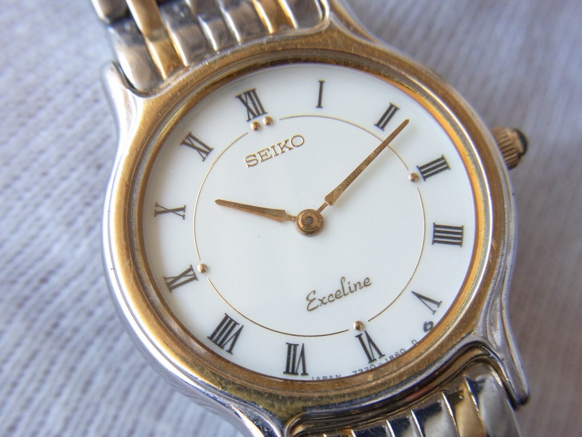JUNK! SEIKO EXELINE 7920-0300 SUWA FACTORY LADIES TWO-TONE