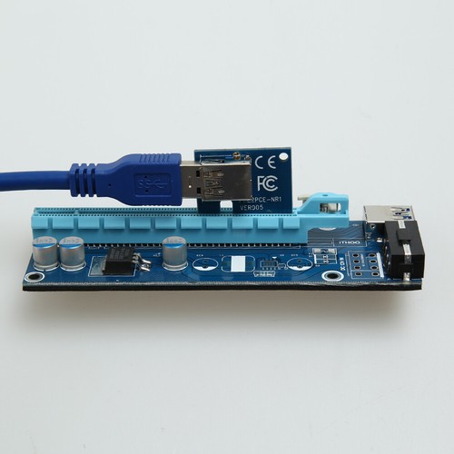 USB 3.0 PCI-E Express 1x to16x Extender Riser Card Adapter SATA 4PIN Power UK - Bild 2 von 14