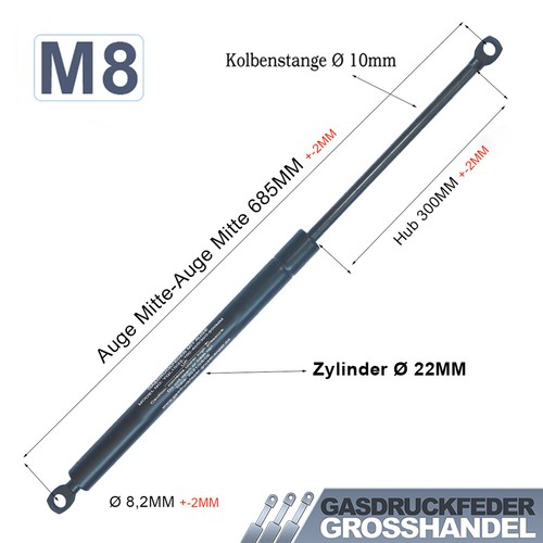 Gasdruckfeder Gasdruckdämpfer Dämpfer Auge Gasfeder Länge: 145-900MM 50N-1.250N - Bild 366 von 500