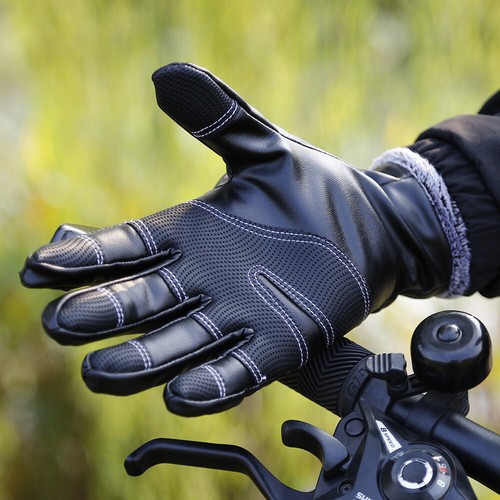 Men's Winter Warm Leather Gloves Non-Slip Windproof Driving Touch Screen Gloves - Picture 19 of 22