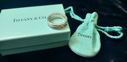 Vintage Tiffany & Co. 1997 Sterling Silver 925 Concave Ring with Pouch & Box 6.5