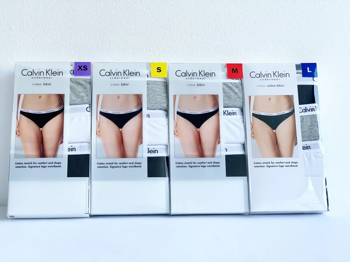 Calvin Klein carousel 3 pack brief women' cotton bikini underwear