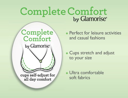 Glamorise COMPLETE COMFORT Strapless Bra 46B 46C 46D Self-Adjusts LACE Black NEW - Picture 6 of 12