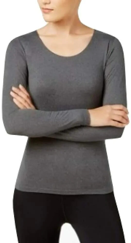 売れ筋商品|||３２ディグリー カットソー トップス レディース Women's Long-Sleeve Scoop-Neck Top Heather Charcoal 32 Degrees Womens Sz XL Cozy Heat Long Sleeve Scoop Neck