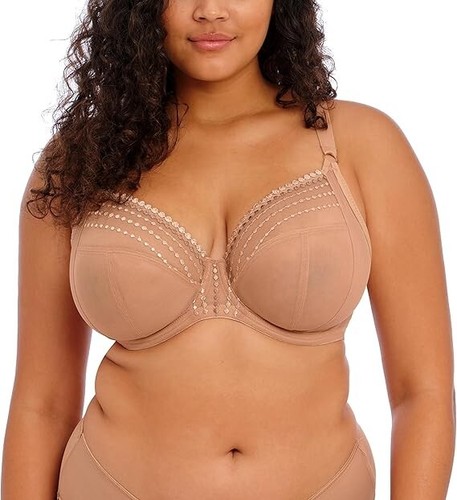 ELOMI USA 40G/UK 40F #8900 MATILDA UNDERWIRE PLUNGE BRA, CAFE AU LAIT, NWOT $72