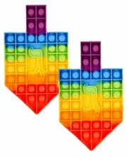 Hanukkah Poppit Dreidel Colorful Pop Fidget Toy Chanukah Party Popper Hanukah Gi