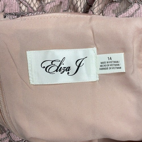 Eliza J Floral Lace Short Sleeve Sheath Midi Dress Formal Cocktail Pink 14 - Picture 7 of 9