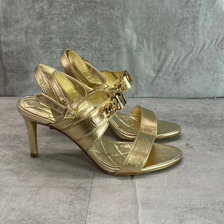 MICHAEL MICHAEL KORS Donna Oro Pallido Blaino Cinturino alla Catena Abito Sandali