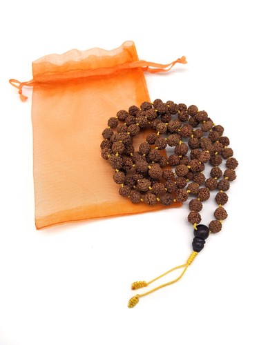 Rudraksha Knotted Mala 108 Bead Prayer Rosary Meditation Buddhist Necklace Malla - Foto 9 di 9