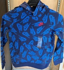 NEW Nike Boy's Casual Logo Swoosh All Over Hoodie Sweater Pullovers Variety #588