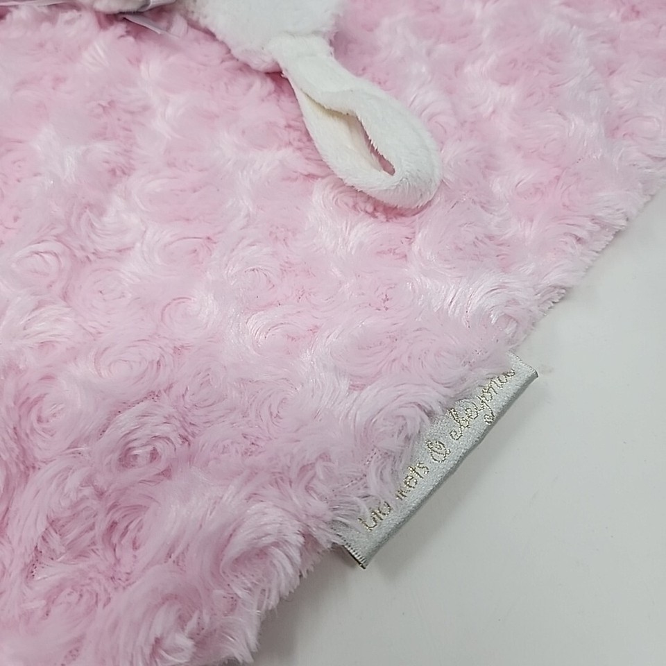 Blankets & Beyond Pink White Rosette Bunny Rabbit Security Baby Blanket ...