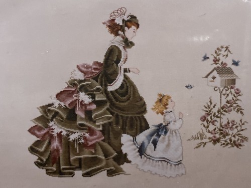 Little Wings Lavender & Lace cross stitch pattern girl mom bird house Victorian  - Picture 1 of 3