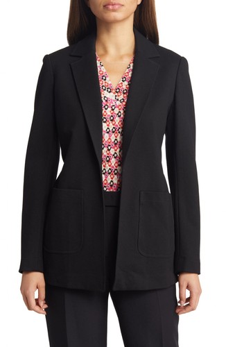 anne Klein Collection Compression Notch Collar Blazer Jacket Asphalt Black L - Picture 5 of 6