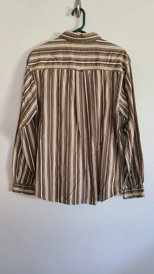 Camisa Northface Para Hombres Serie A5 Multicolor Rayas LS Botón, Mediana  Foto 2 de 4