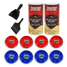 ZGDQ 2 Pack Shuffleboard Wax Powder Set with Pucks, red blue