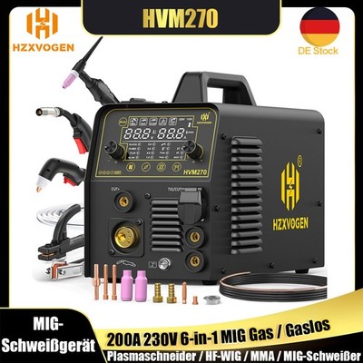 HZXVOGEN 250A 6in1 MIG CUT HF WIG MMA Schweißgerät mit/ohne Gas Plasmaschneider