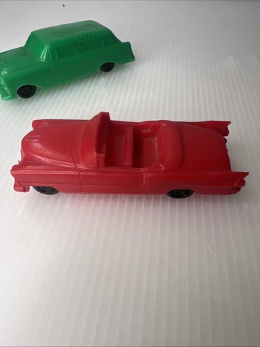 2 Aurora Illinois Processed Plastic Toy Car Chevy Nomad & Cadillac Eldorado - Picture 2 of 15