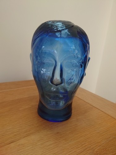 Glass Head Mannequin Ornament With Hair Detail Blue, Very Cool - Picture 2 of 5