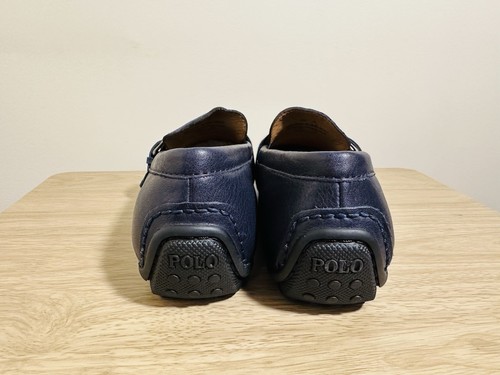 Polo Ralph Lauren Riali drivers buckled leather loafer shoes navy blue NWOB 11 - Imagen 6 de 7