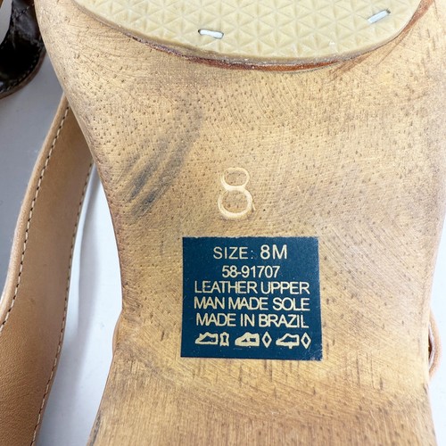 Bongo Y2K beige Damen-Plateausandalen Leder Riemen Holz Größe 8 M - Bild 9 von 9