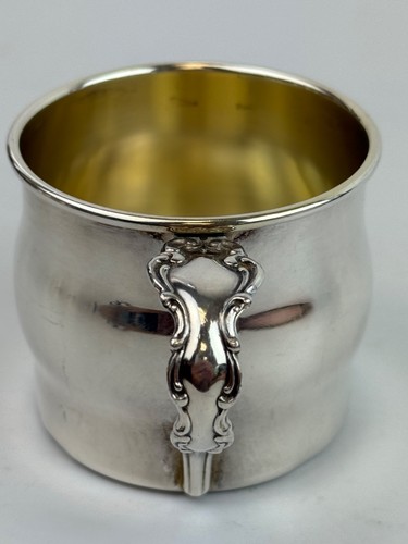 Vintage Silver Plate Spoon Handle Child's Cup w/ Gold Wash Interior - Picture 1 of 6