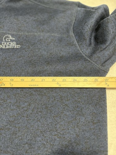 Ducks Unlimited Embroidered Logo Fleece Sweatshirt 1/4 Zip Men 2XL Blue pockets - Picture 10 of 14