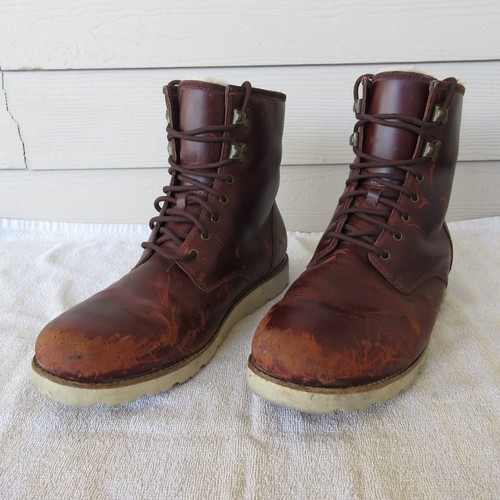 Ugg Hannen TL Boots Mens US 11 Brown Leather Wool Shearling Lined Waterproof - Picture 2 of 10
