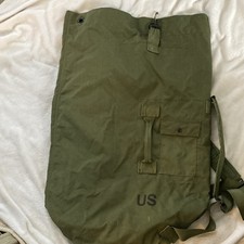 US Military Olive Drab Canvas Duffel Bag Pack - Militaria Theme
