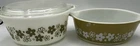 Pyrex 401 1.5 white with lid, Green 1 Pint, PYREX Milk Glass spring blossom bowl