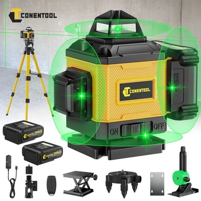 16 Line Laser Level Wasserwaage 360° Kreuzlinienlaser Selbstnivellierend +Stativ - Bild 1 von 4