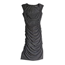 DAVID MEISTER Dress Size 6 Ruched Square Neckline Bodycon Formfitting