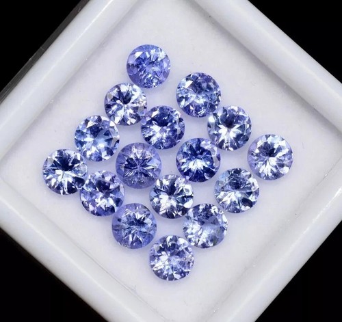 Natural Certified Tanzanite 4 MM Round Cut Lustrous Faceted Loose Gemstone Lot - Picture 5 of 5