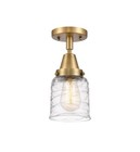 Innovations Lighting 447-1C-10-5 Bell Semi-Flush Bell 5"W - Brushed Brass / Deco