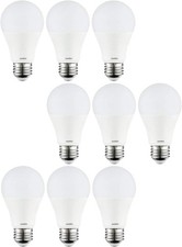 Sunlite LED A19 Light Bulbs 9W 60W Equals Frost 30K-Warm White 9Pk