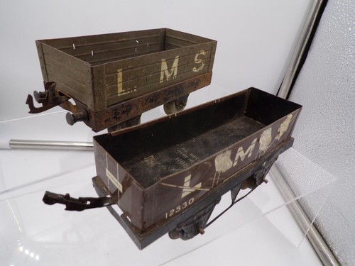 Two Hornby tinplate litho O gauge LMS open wagons                             B9 - Picture 2 of 5