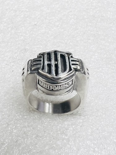 Vintage Solid Sterling Silver Harley Davidson Ladies Ring Dize 6.5 - Picture 1 of 9