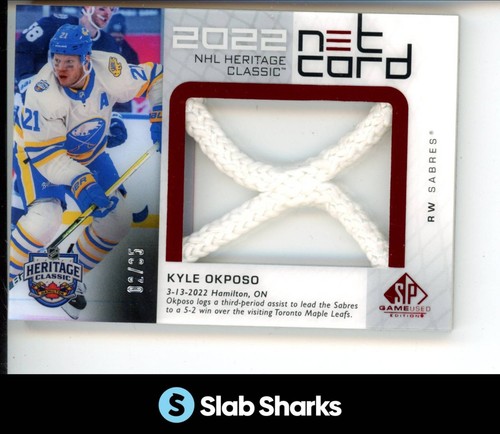 2022 SP GAME USED KYLE OKPOSO HERITAGE CLASSIC NET CORD RELIC /35