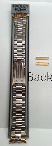 HADLEY ROMA Mens Watch Band GOLD Micron Plate 20mm Stainless Curved/Straight End - Picture 5 of 5