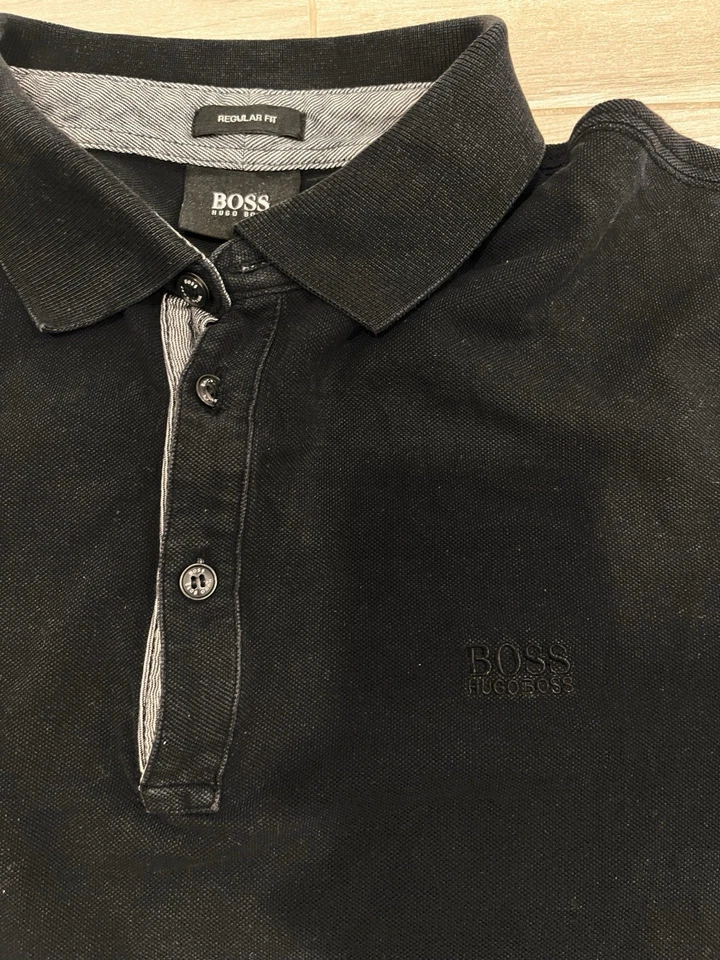 🖤 Polo Hugo Boss Vintage Negra Talla M | Retro 90s | Envío 24h 🚚 - Imagen 2 de 4