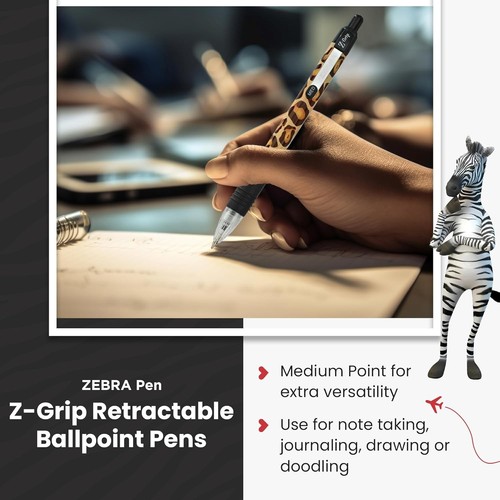 Zebra Z-Grip Retractable Animal Ballpoint Pen with Medium Point of 1.0mm, Black - Picture 5 of 7