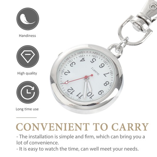 2 Stück Modische Taschenuhr Schlicht Schlüsselanhänger Design Uhr Deko Krankenschwester - Bild 12 von 12