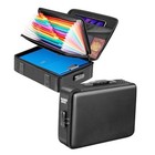 File Organizer, Hard Case Fireproof Document Box with Lock, Hard Black-FileBox