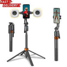 71" Auto Selfie Stick Tripod 360 AI Face Tracking with 2 LED Fill Lights