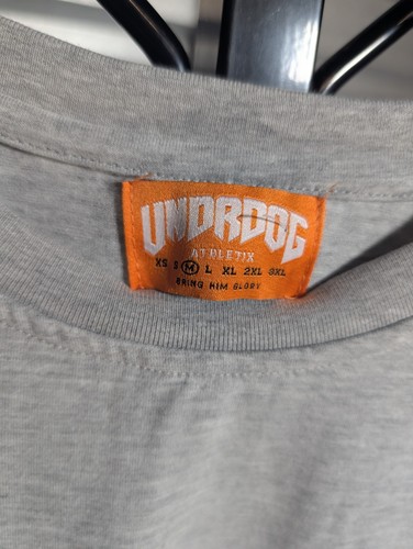 UNDRDOG ATHLETIX  "AO1" T-SHIRT Religious SPORT Wear GREY Size Medium  - Imagen 4 de 4