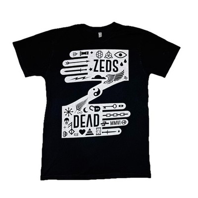 Authentic Zeds Dead MMVI 416 Tee Shirt Mens Size S 100% Cotton Fan Rare Hand Y2k