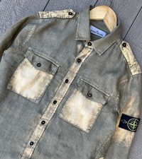 £365~HIGH END 1 OFF STONE ISLAND Process ~SUMMER SHIRT ~ OVERSHIRT~Small~19.5"