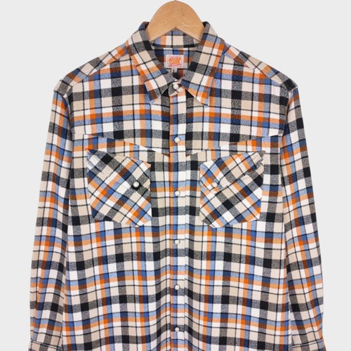 SUGAR CANE Men's Checked Flannel Western Shirt - Size L - Picture 2 of 6